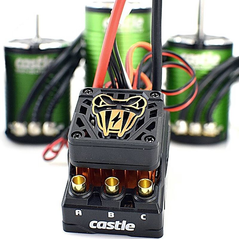 Castle Creations Copperhead 10 4S Brushless Sensored ESC with 1412-2100kv 5mm Sh