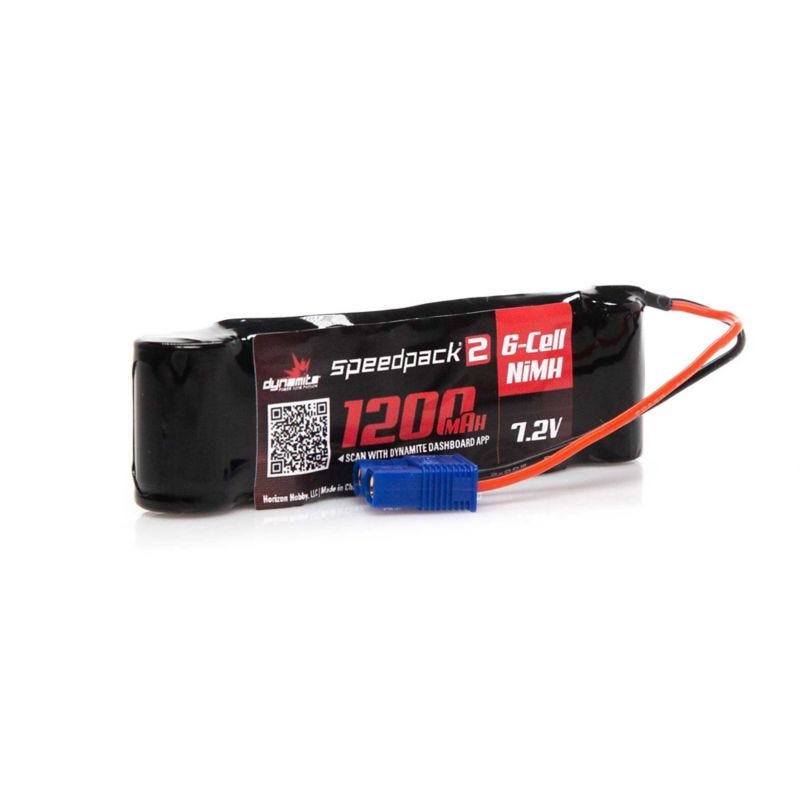 1200mah 7.2v Dynamite NiMH Long Battery Pack with EC3 Connector