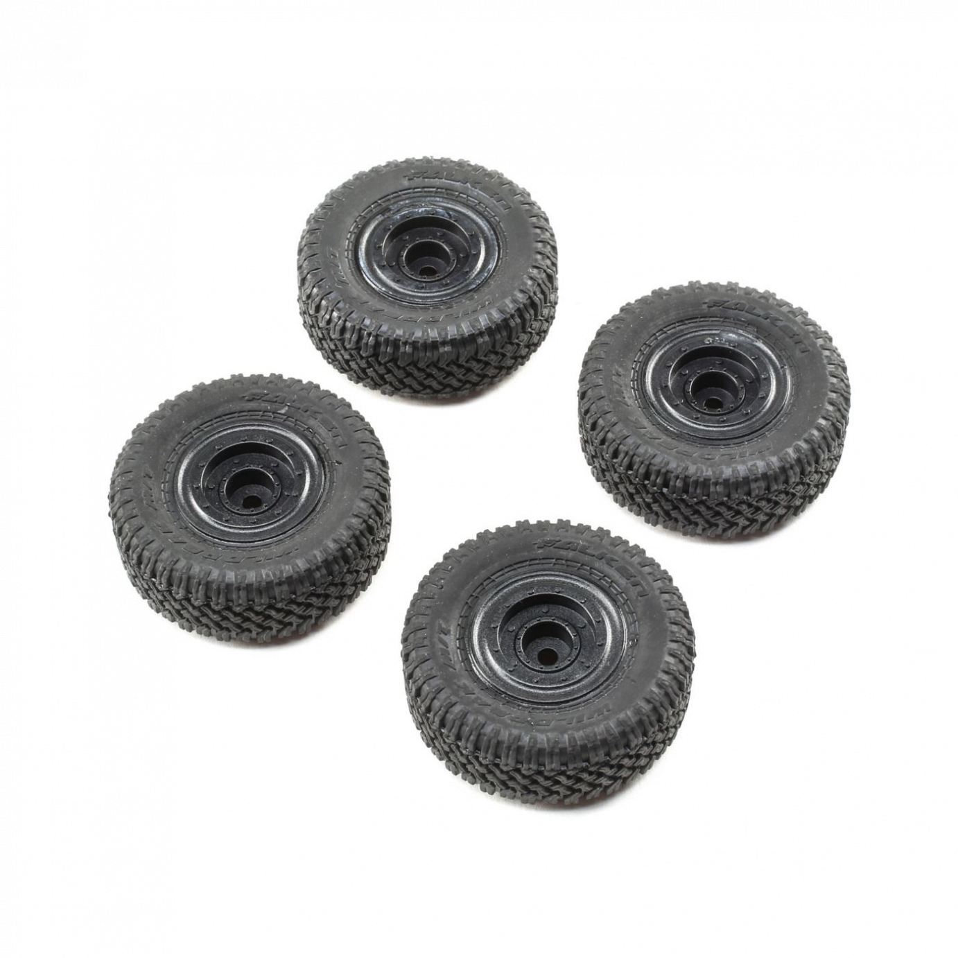 ECX Front and Rear Premount Tire, Black (4), 1/24 Barrage