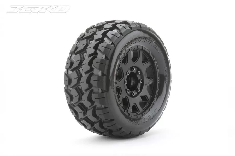 Jetko 1/8 MT 3.8 EX-TOMAHAWK Tyres (Claw Rim/Black/Medium Soft/1