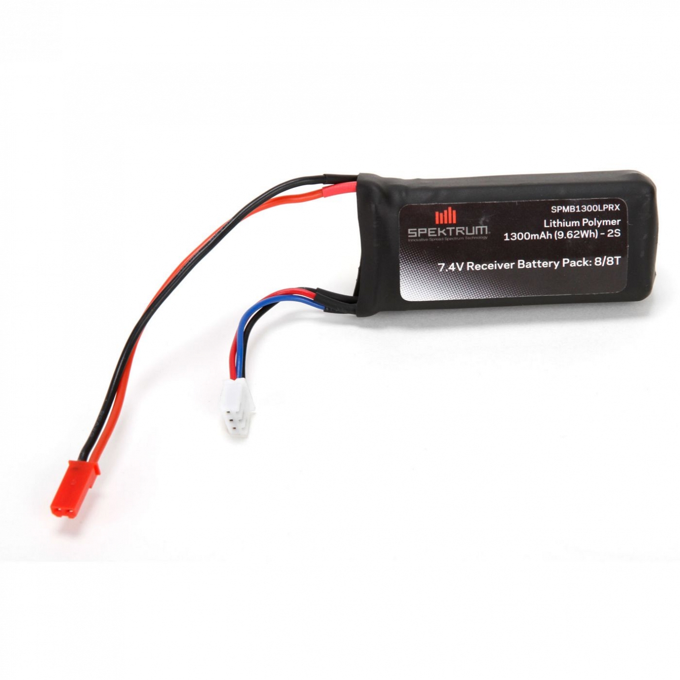1300mah Spektrum 7.4V 2S 5C LiPo Battery Rx Pack w/JST Connector