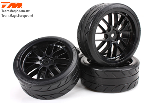 E4D 8-Spoke Mounted Radial Tyre black