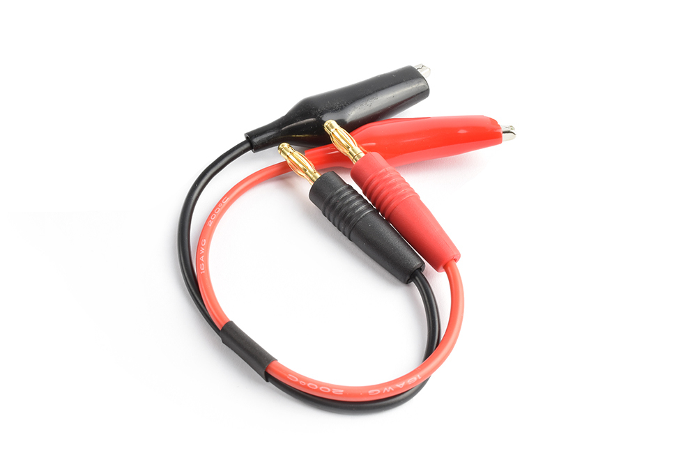 Clip to 4.0mm connector charging cable 16AWG 15cm silicone wire