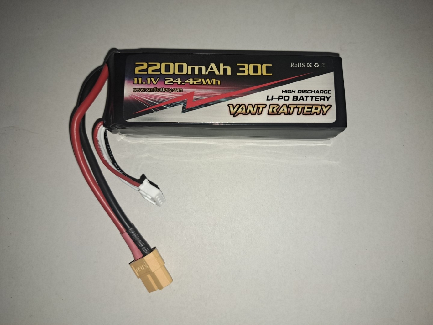 2200mAh 3S 11.1v 30C LiPo Battery with XT60 Connector
