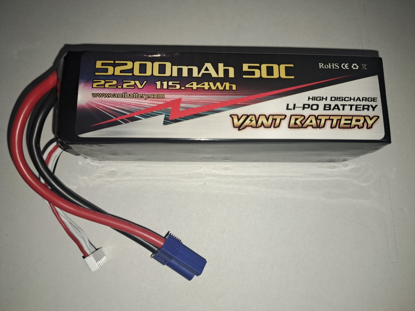 5200mAh 6S 22.2v 50C Vant LiPo Battery with EC5 Connector