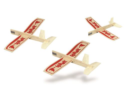 Guillow's Hawk Three Pack Balsa Glider