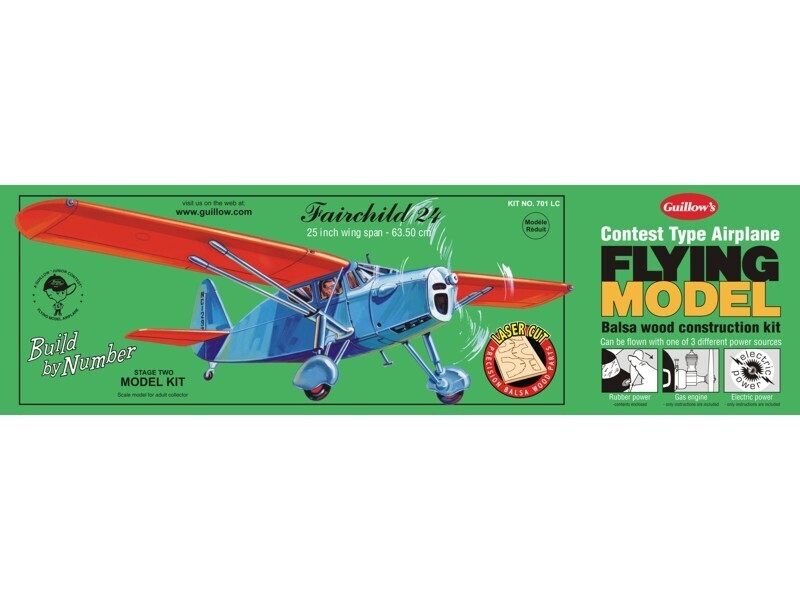 Guillow's Fairchild 24 - Laser Cut Balsa Plane Model Kit