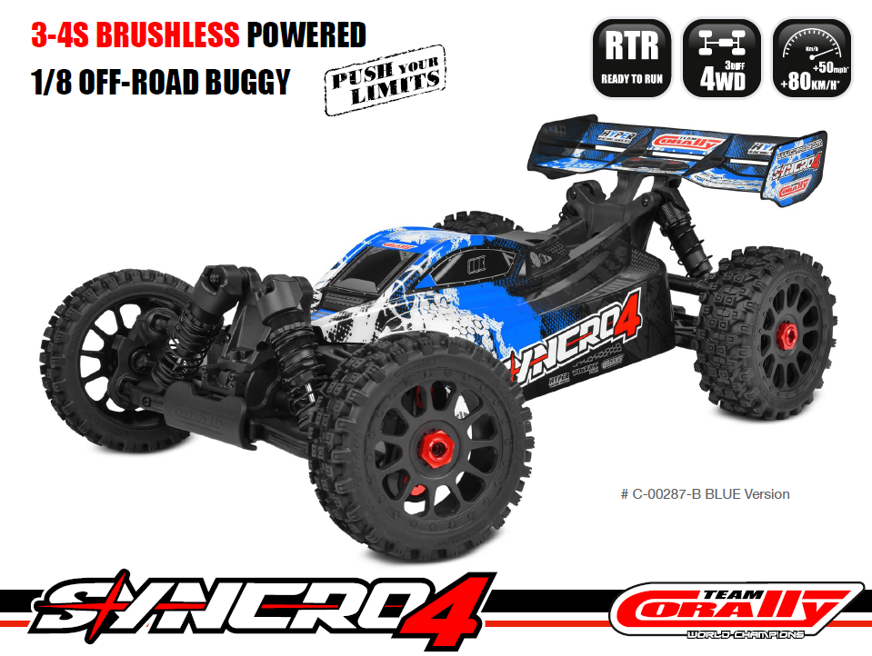 Team Corally SYNCRO-4 RTR Blue Brushless Power 3-4S No Battery No Charger