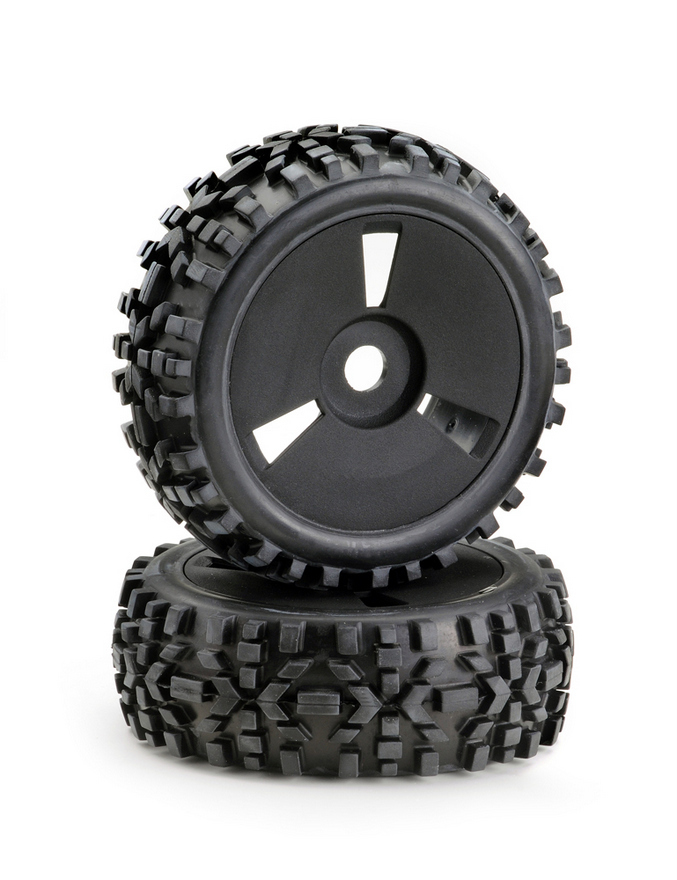 Wheel Set Buggy Disc "Dirt" black 1:8 (2)