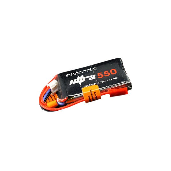 550mah 2S Dualsky 7.4v 50C LiPo Battery with JST Connector