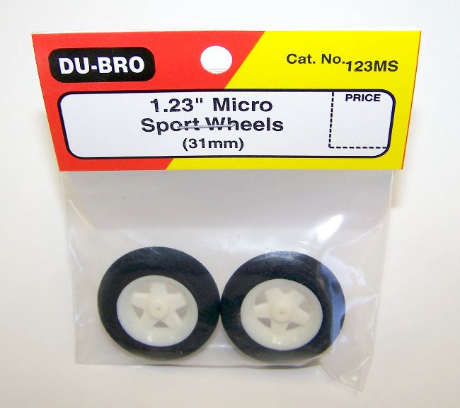 DUBRO 123MS 1.23in MICRO SPORT WHEELS (1 PAIR PER CARD)