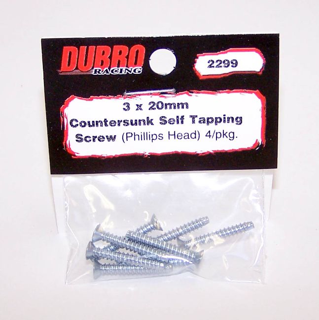 M3.0MM X 20 DUBRO 2299 PHILLIPS-HEAD COUNTERSUNK SELF-TAPPING SC