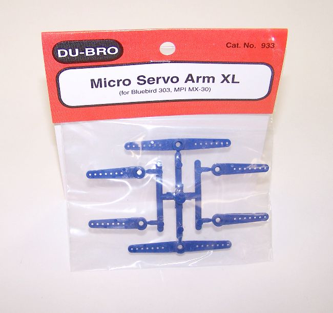 ###DUBRO 933 MICRO SERVO ARM XL (BLUEBIRD 303, MPI MX-30) (6PK)(