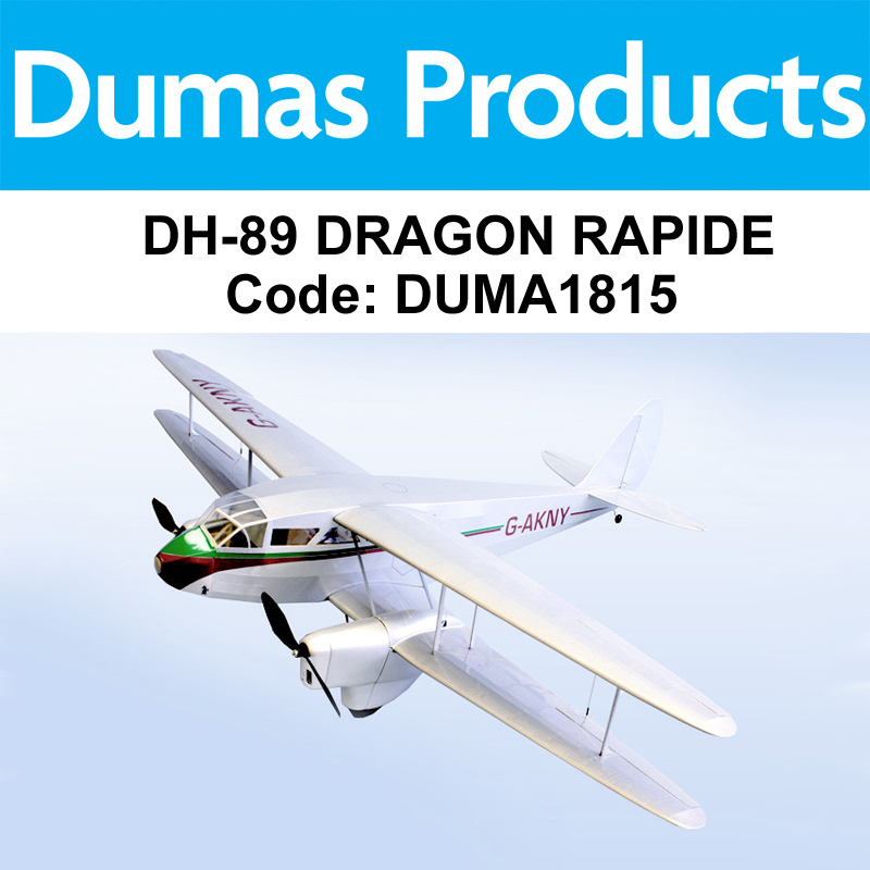DUMAS 1815 42 INCH DH-89 DRAGON RAPIDE R/C ELECTRIC POWERED