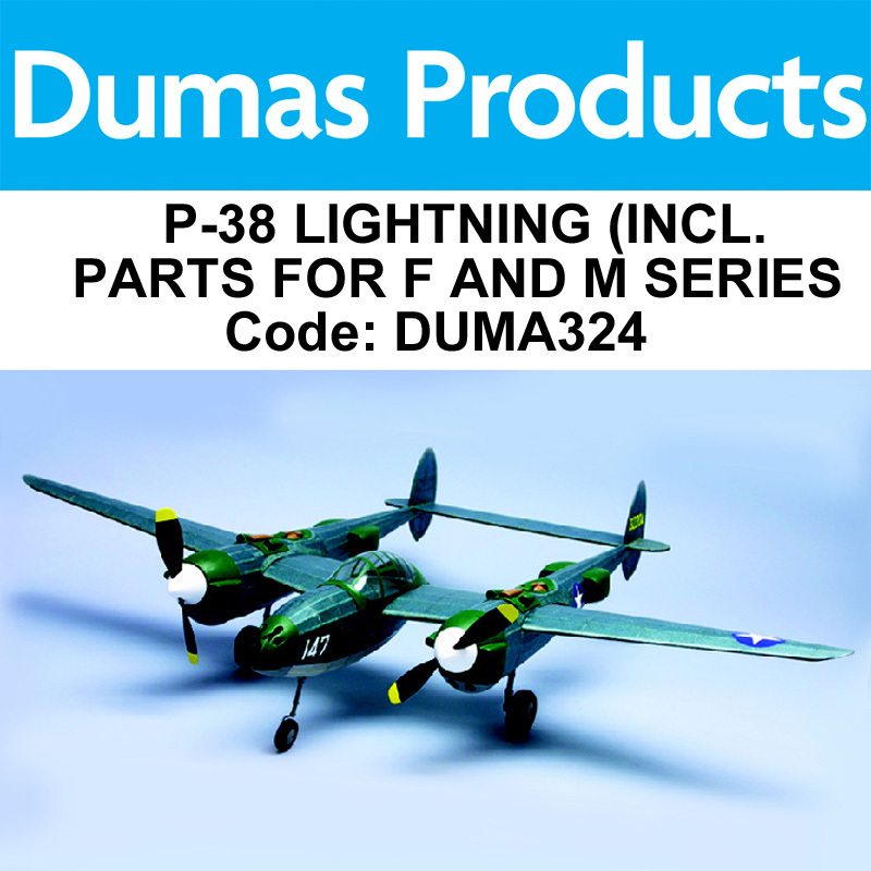 DUMAS 324 P-38 LIGHTNING (INCL. PARTS FOR F AND M SERIES) 30 INC