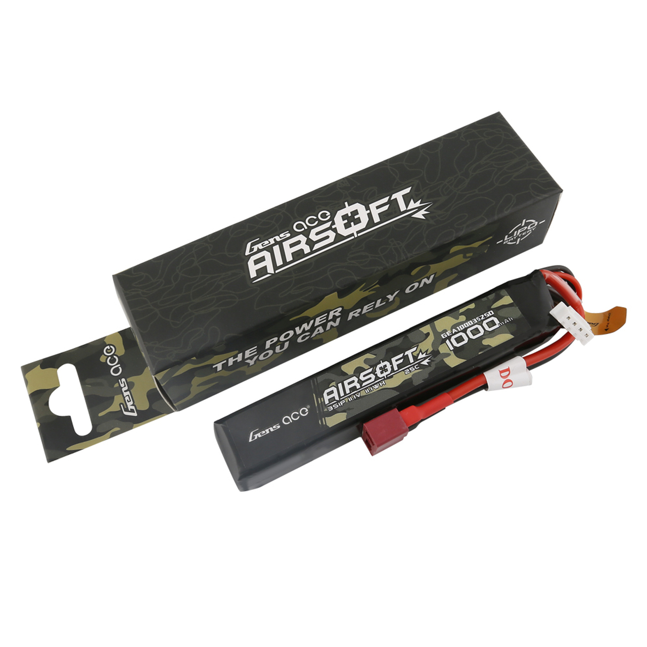 1000mAh Gens Ace 3S Airsoft 11.1V 25C Soft Case LiPo Battery (Deans)
