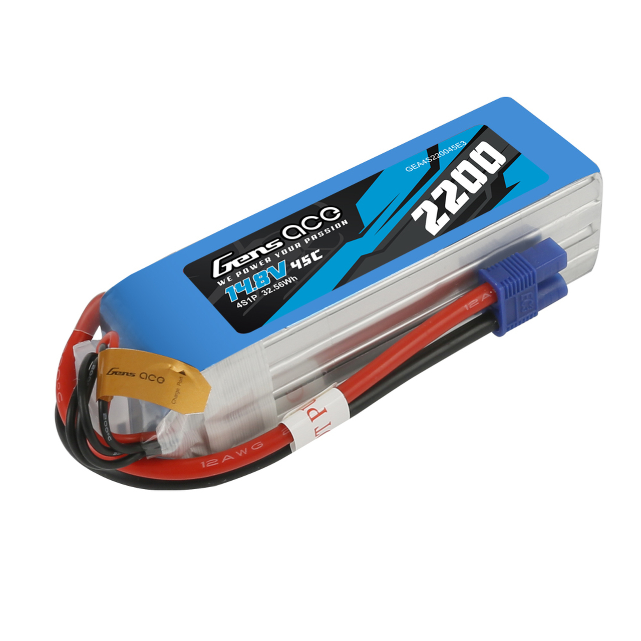 2200mAh Gens Ace 6S 22.2V 45C Soft Case LiPo Battery (EC3)