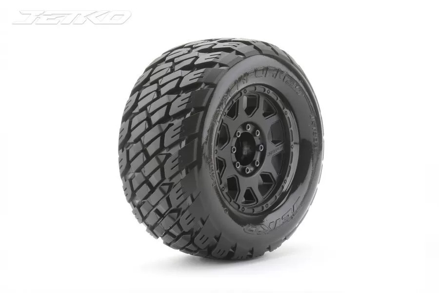 Jetko 1/8 MT 3.8 EX-ROCKFORM Tyres (Claw Rim/Black/Medium Soft/1