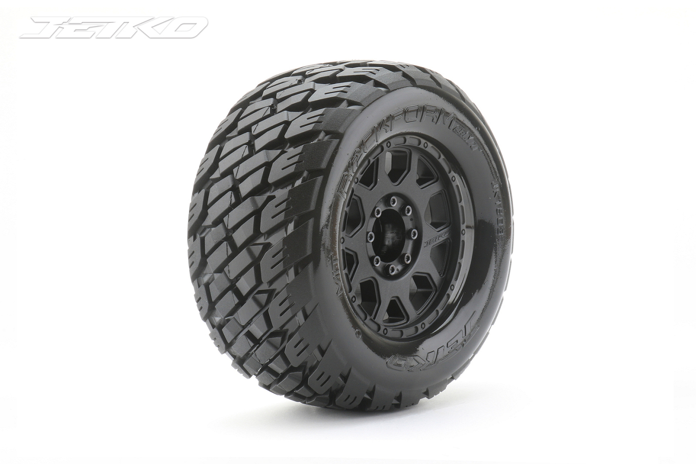 Jetko 1/8 MT 3.8 EX-ROCKFORM Tyres (Claw Rim/Black/Medium Soft/B