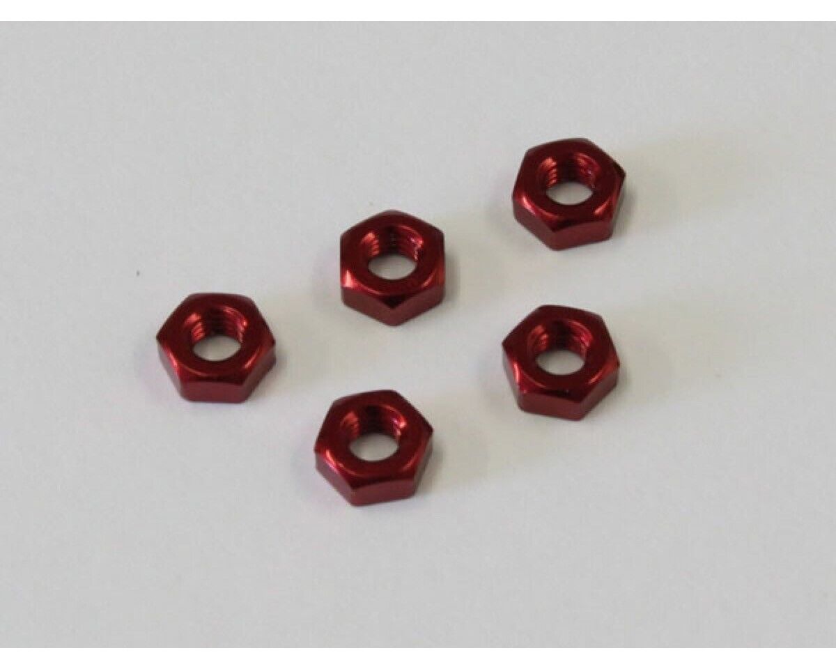 Kyosho Nut (M3x2.4) (Aluminum/Red/5pcs) [1-N3024A-R]