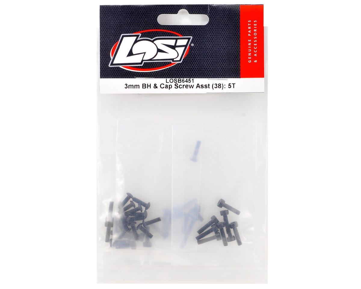Losi 3mm BH & Cap Screw Asst (38): 5IVE-T