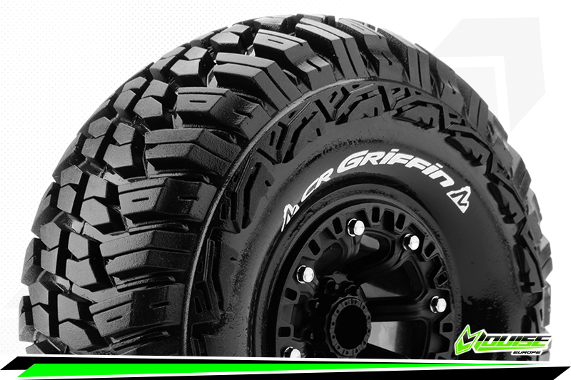 CR-GRIFFIN - 1-10 Crawler Tire Set - Mounted - Super Soft - Blac