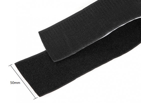 Polyester Hook and Loop Peel-n-stick (Black) (500mm)