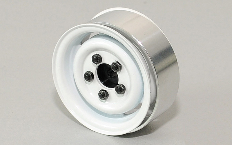 1.55" Landies Vintage Stamped Steel Beadlock Wheels (White)