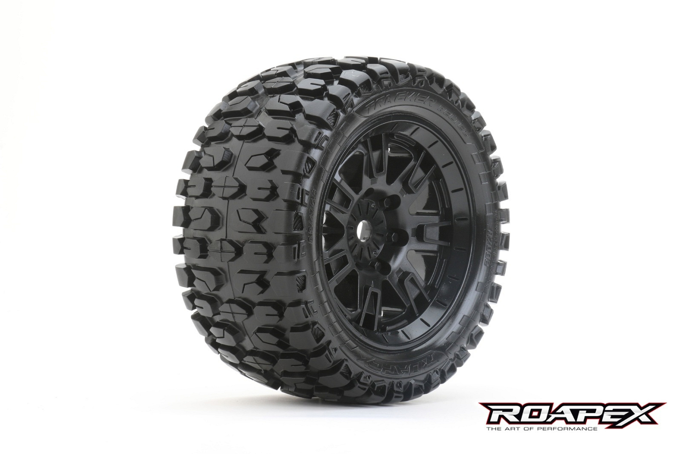 TRACKER BELTED ARRMA KRATON 8S MT TRUCK TIRE BLACK WHEEL WITH 24MM HEX MOUNTED