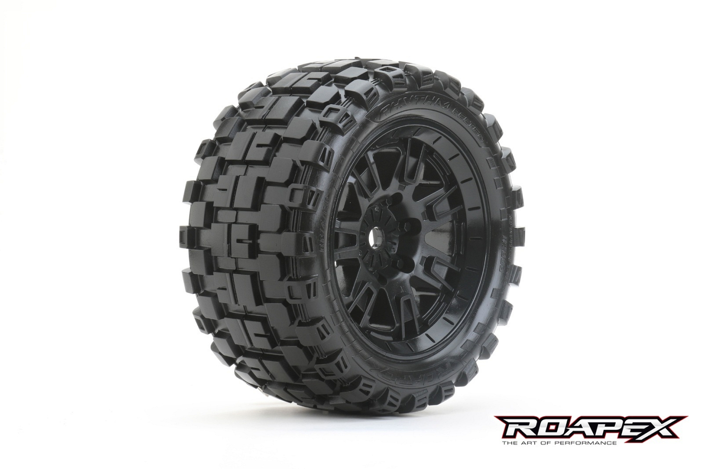 RHYTHM BELTED TRAXXAS X-MAXX MT TRUCK TIRE BLACK WHEEL WITH 24MM HEX MOUNTED