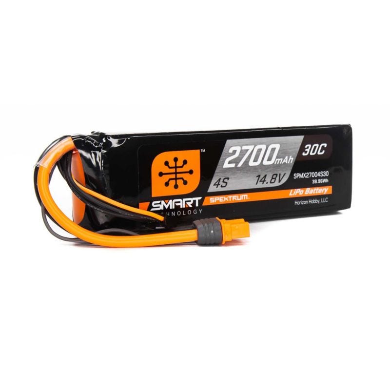 2700mah 4S Spektrum 14.8v 30C Smart LiPo Battery with IC3 Connec