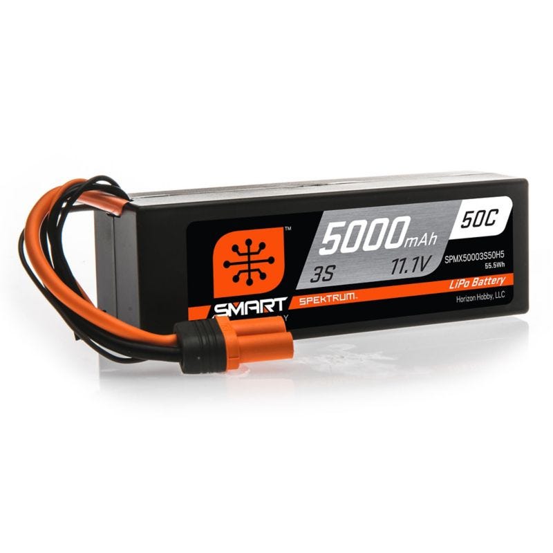 5000mah 3S Spektrum 11.1v 50C Smart Hard Case LiPo Battery with