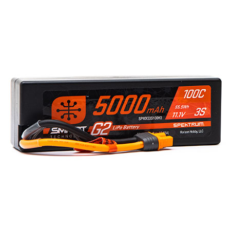 Spektrum 5000mAh 3S 11.1V 100C Smart G2 Hard Case LiPo Battery w