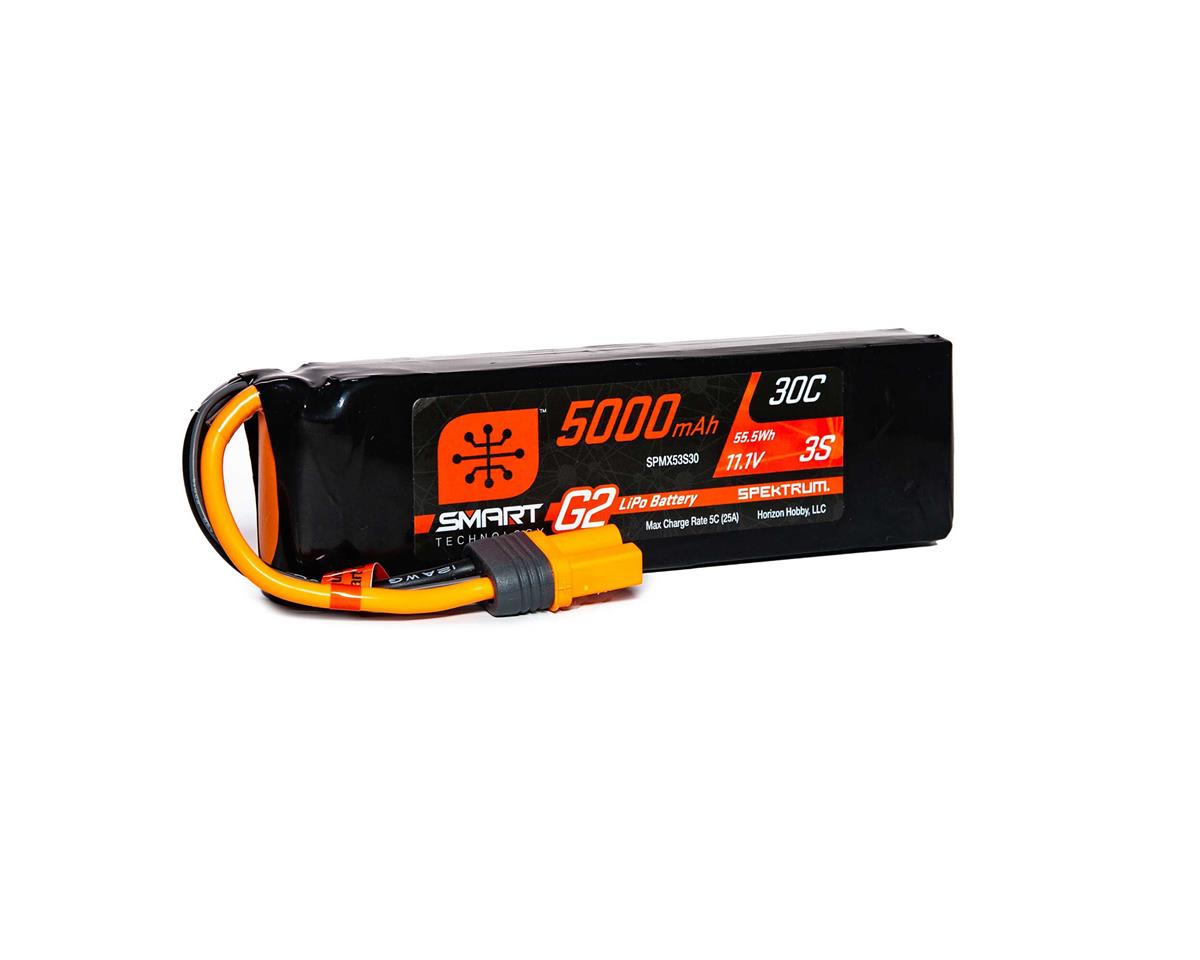 5000mAh 3S Spektrum 11.1V 30c Smart G2 LiPo Battery with IC5 Con