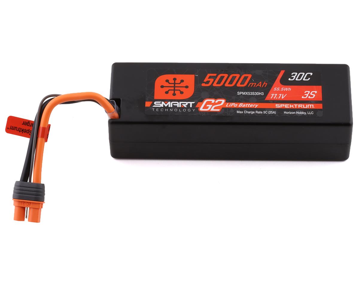 5000mAh 3S Spektrum 11.1V 30c Smart G2 Hard Case LiPo Battery wi