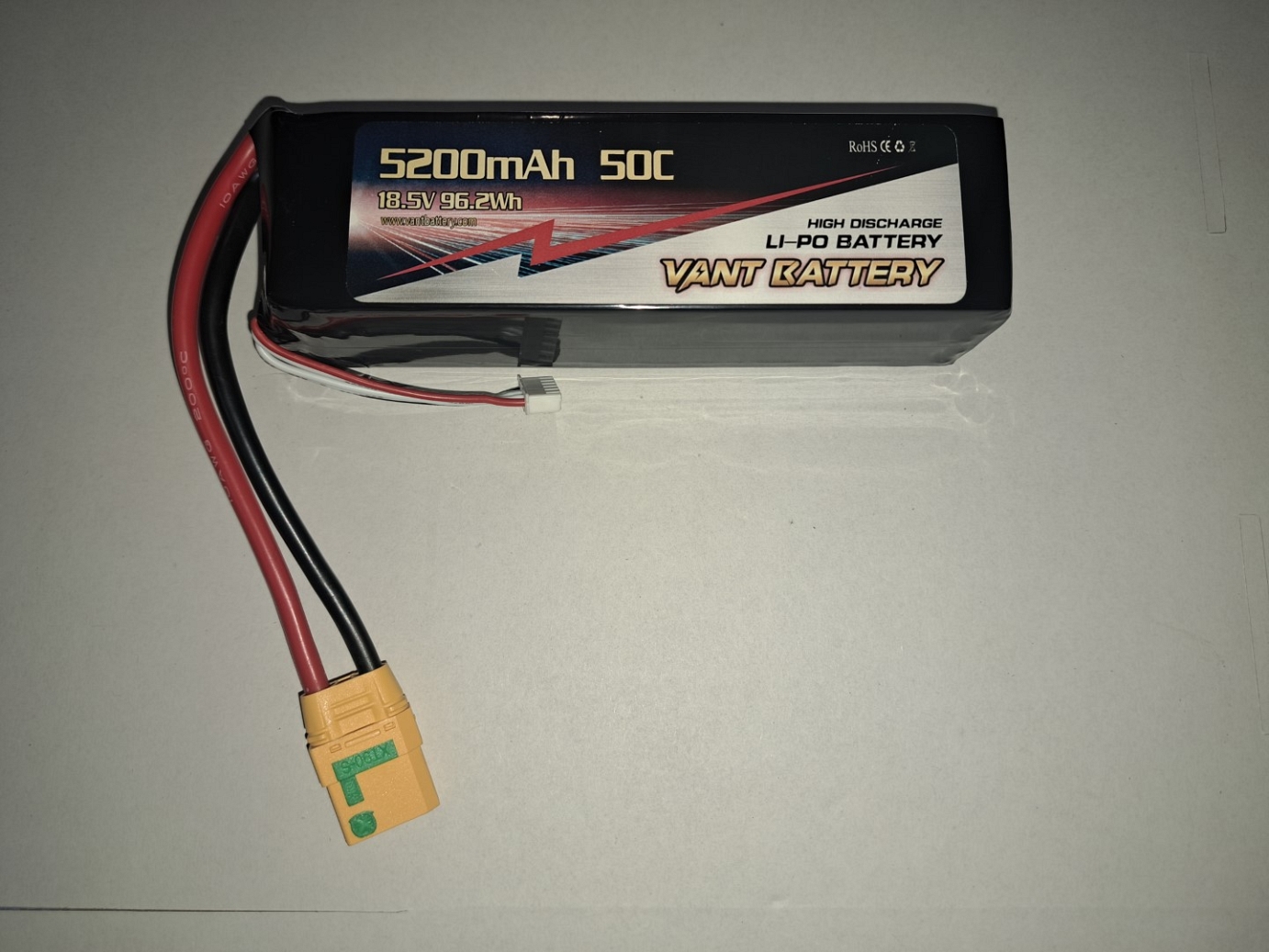 5200mah Vant 5S 18.5V 50C soft case lipo battery with XT-90 anti spark
