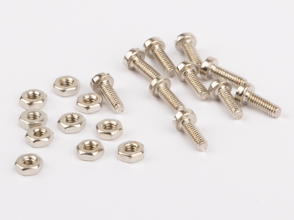 Wilesco 1542 Screws And Nuts M2. Each 10 Pc.. Nickel Plated