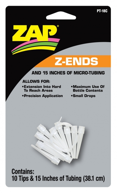 ZAP PT-18 Z-ENDS (10 EXTENDED TIPS/15 INCHES OF MICRO TUBING) 1